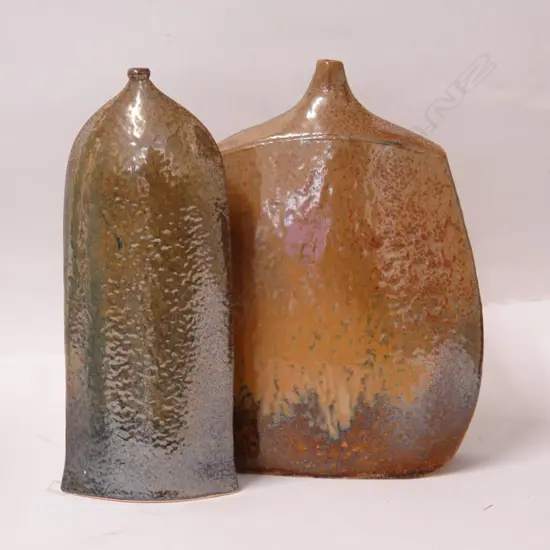 Two Ian Firth lustre glazed specimen vases