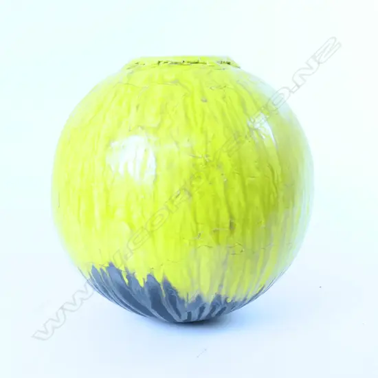 A large Ian Firth yellow glazed spherical pot