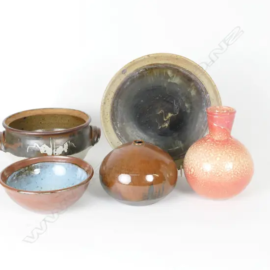 Five Ian Firth pottery items