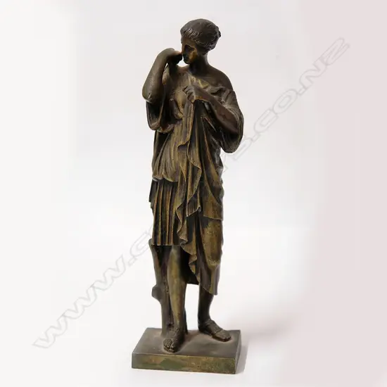 A 19thC bronze of a classical Grecian woman