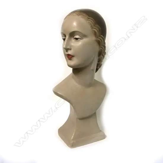 A good Art Deco plaster shop display bust