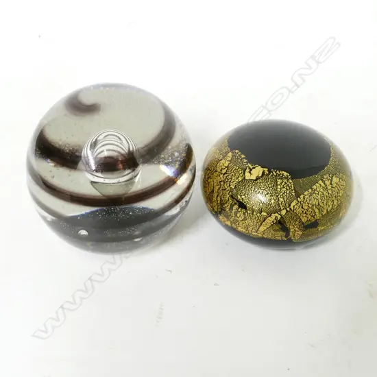 Two glass paperweights