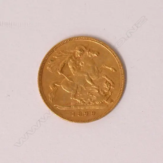 An 1899 gold half-sovereign