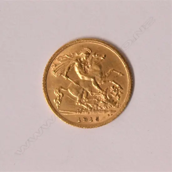 A 1915 gold half-sovereign