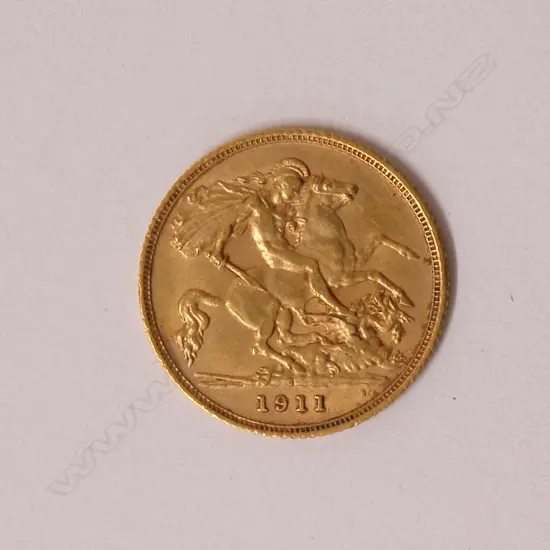 A 1911 gold half-sovereign