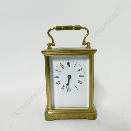 A brass cased carriage clock