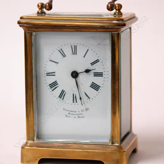 A 19thC French brass cased carriage clock