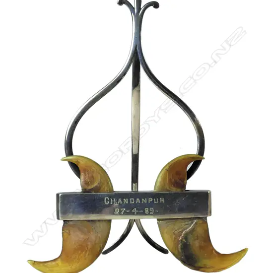 A 19thC Indian silver framed menu stand