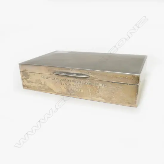 A silver cigarette box