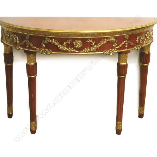 A modern demi-lune console table of French style