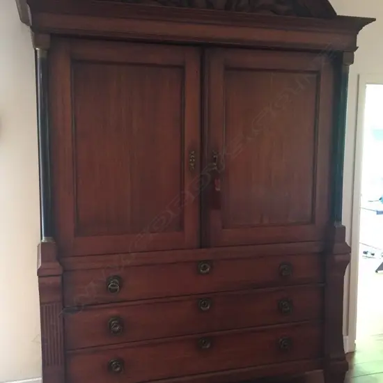 A 19thC. mahogany European housekeeper's cupboard