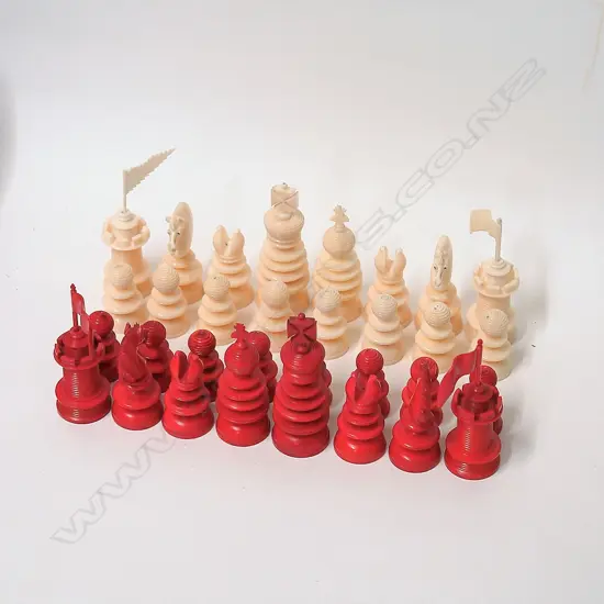 A quality vintage ivory chess set