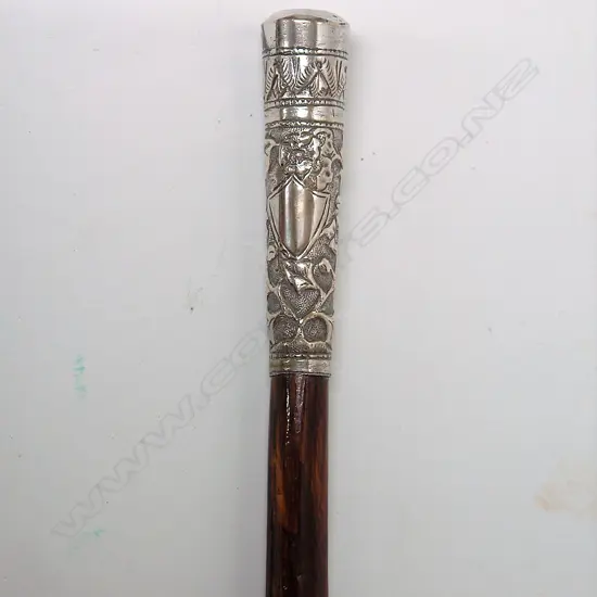A c.1900 Indian silver handled walking stick