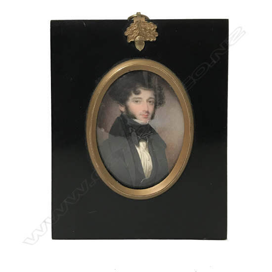 A portrait miniature of a young man