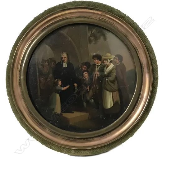 A 19thC miniature oil on tin