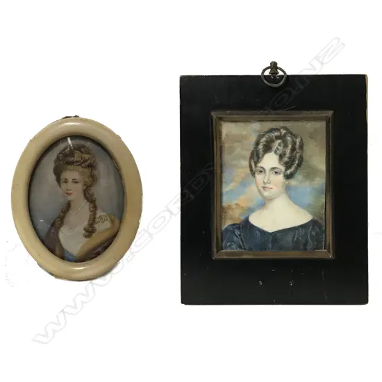 Two portrait miniatures of women