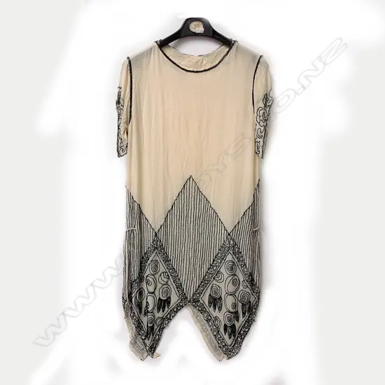 A vintage Art Deco style beaded flapper's dress