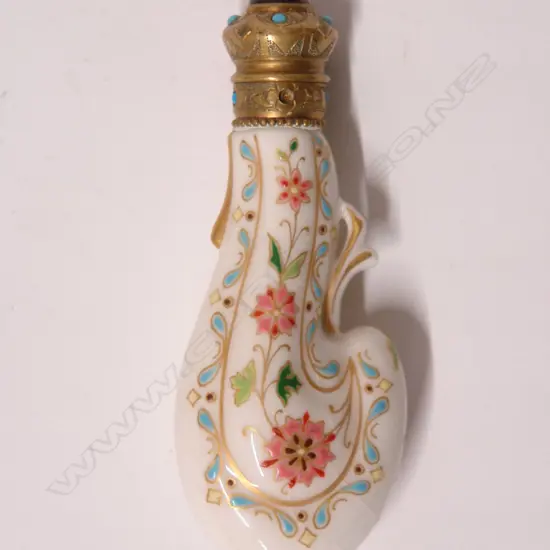 A Victorian china perfume flask