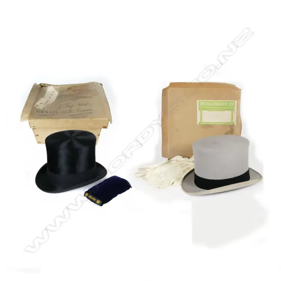 Two vintage top hats