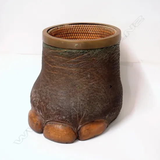 A c.1900 elephant foot waste paper basket