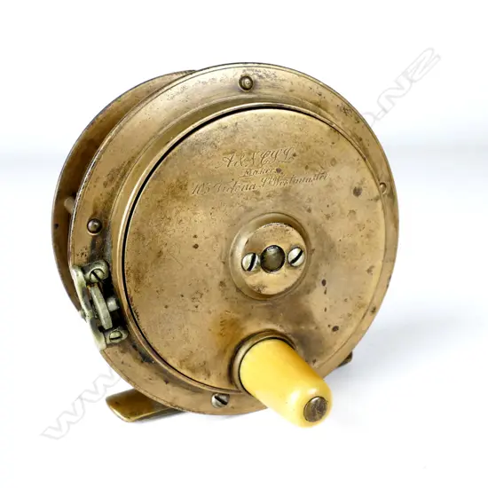 A 3¼” solid brass Hercules-type reel