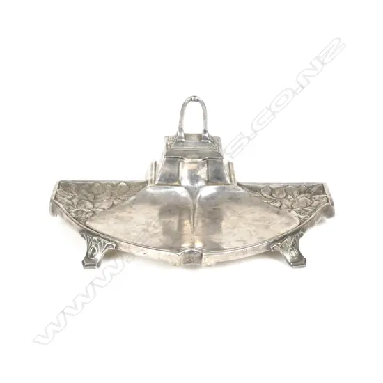 An Art Nouveau Kayser silver plated inkstand