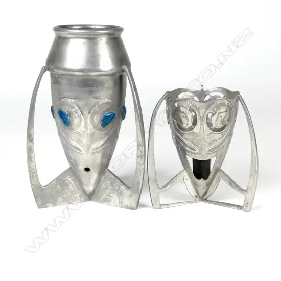 Two Archibald Knox Tudric pewter vases