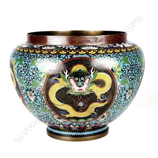 A Chinese cloisonné jardinière