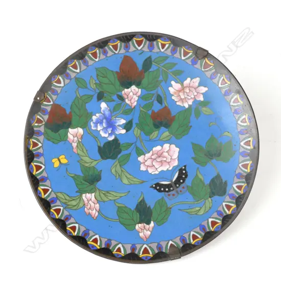 A Chinese cloisonné plate