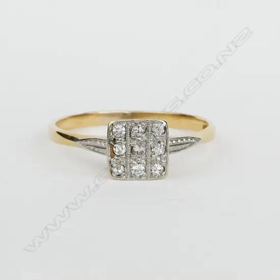 An Edwardian 18ct. yellow gold and platinum diamond ring