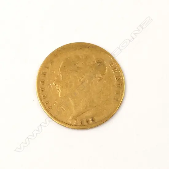 An 1859 gold half-sovereign
