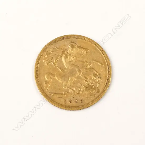 A 1900 gold half-sovereign