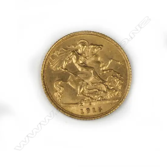 A 1915 gold half-sovereign