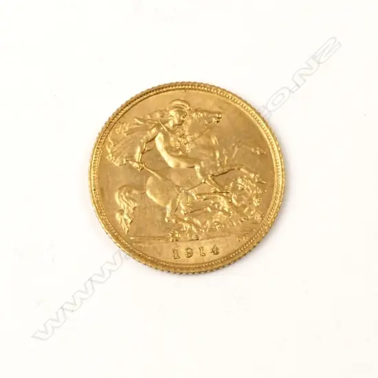 A 1914 gold half-sovereign