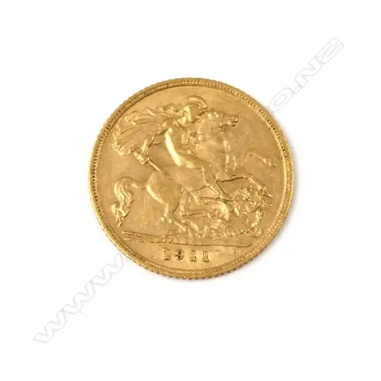 A 1911 gold half-sovereign