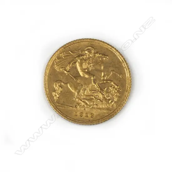 A 1912 gold half-sovereign