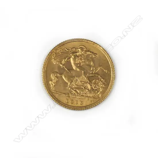 A 1915 gold half-sovereign