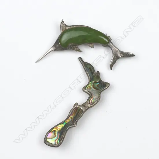 Two vintage N.Z. silver brooches