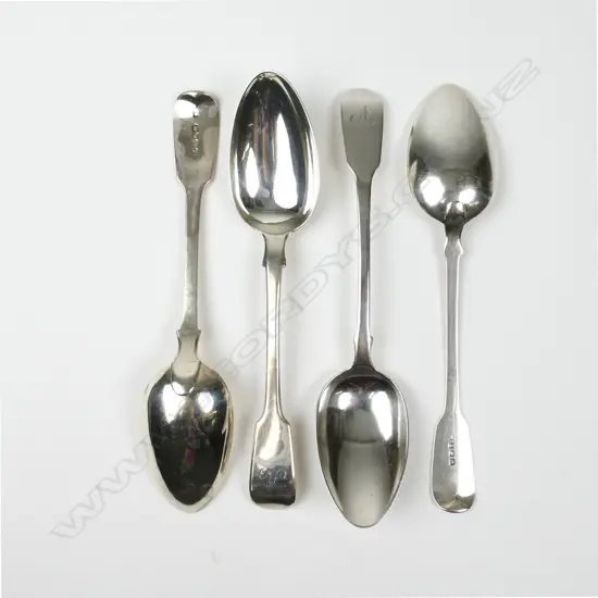 Four silver tablespoons