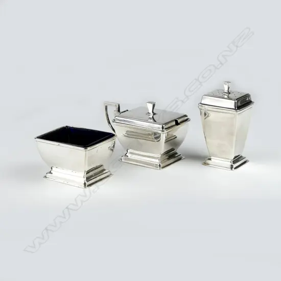 An Art Deco condiment set