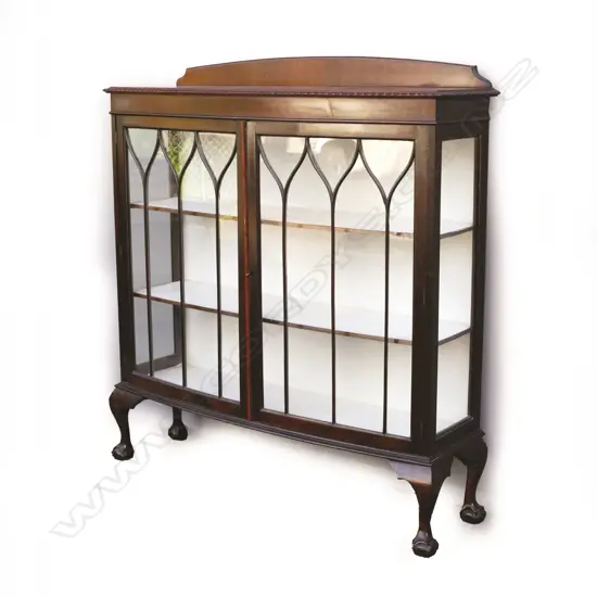 A mahogany astragal glazed display cabinet