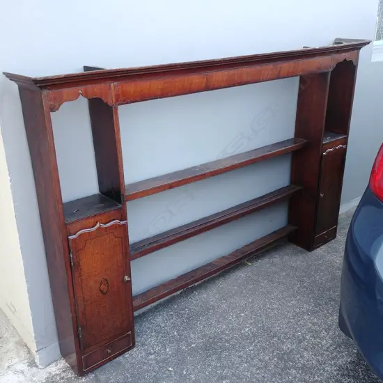 A good Georgian oak plate rack