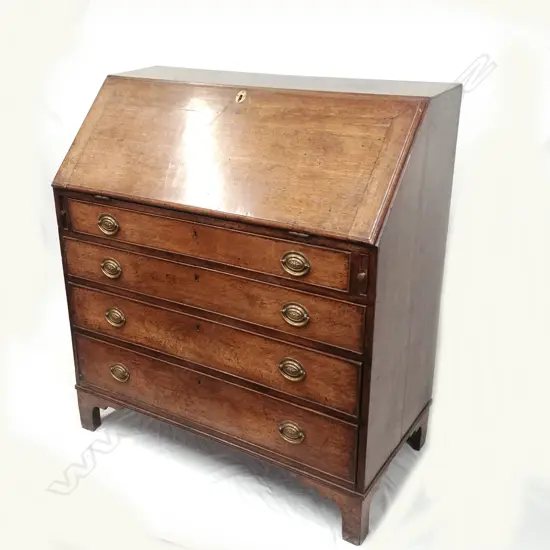 A Georgian oak fall front bureau