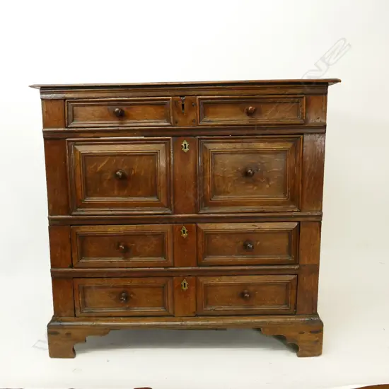 A George III four-drawer split chest