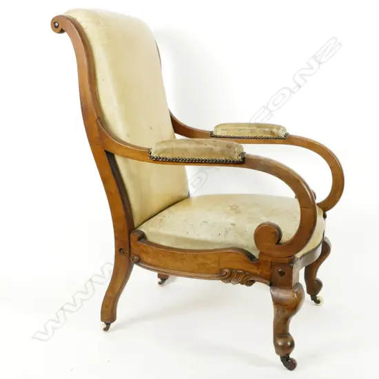 A Regency mahogany and leather library chair
