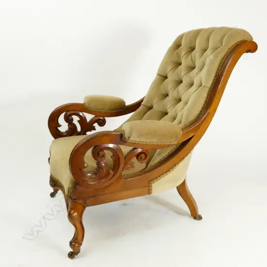 A Victorian mahogany library chair
