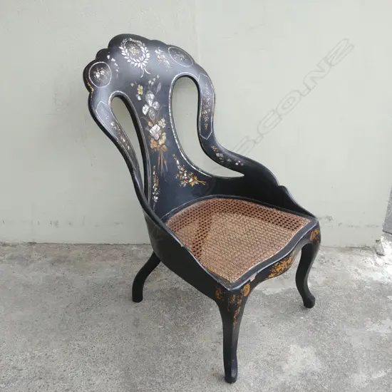 A Victorian papier-mâché hall chair