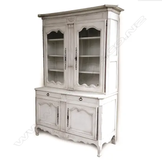 A good 18thC white painted French Louis XV two-stage buffet de corps