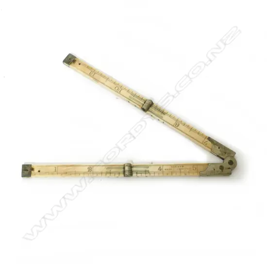 A Victorian architect's four-fold ivory 12" rule