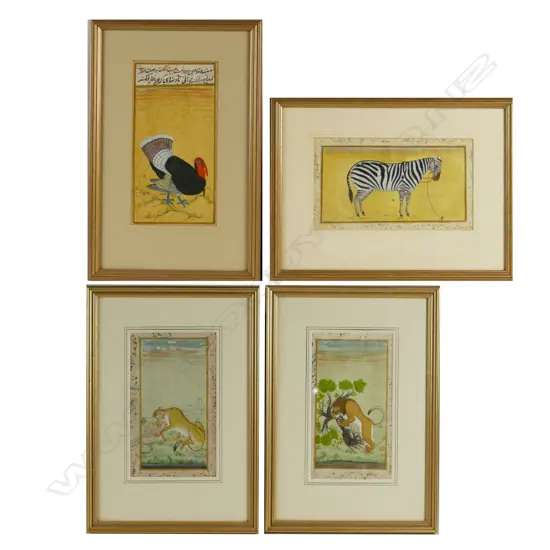 Four Islamic animal watercolours